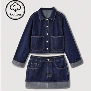 Maija Denim Jacket and Skirt Set